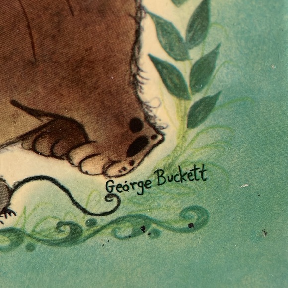 VTG 1960’s George Buckett Dachshund dog bunny & animal friends laminate picture - Picture 4 of 8